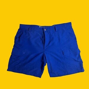 REEL LEGENDS Performance Cargo Shorts 44 Blue Lightweight Quick Dry Fishing